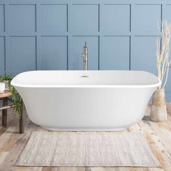 Mokleba 67" x 32" Freestanding Soaking Acrylic Bathtub Wayfair